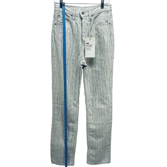 LEVI'S WELLTHREAD® '70S Jeans 27x31 Women's High Rise Straight Leg Beige NEW - Picture 4 of 13